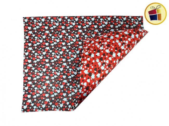 CARTULINA FANTASIA CORAZONES NEGRO Y ROJO (ALFA) (042099)