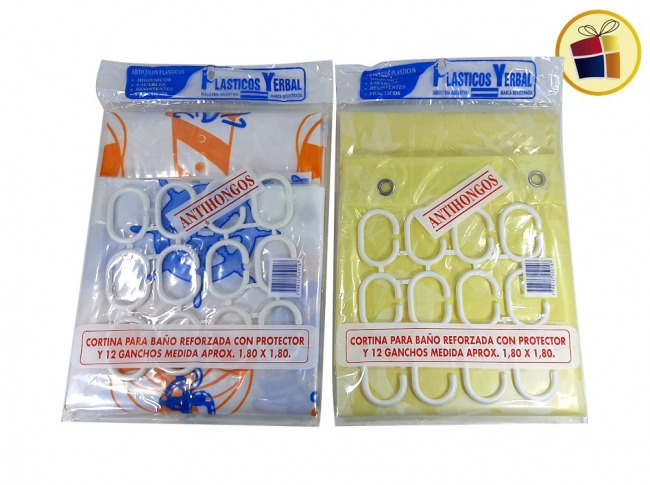 CORTINA PARA BAÑO REFORZADA CON PROTECTOR 180X180CM PERKUL (450107)