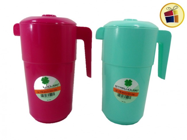 JARRA PLASTICA COLOR CON TAPA 2250 ML STAR HOUSE (2739/110577)