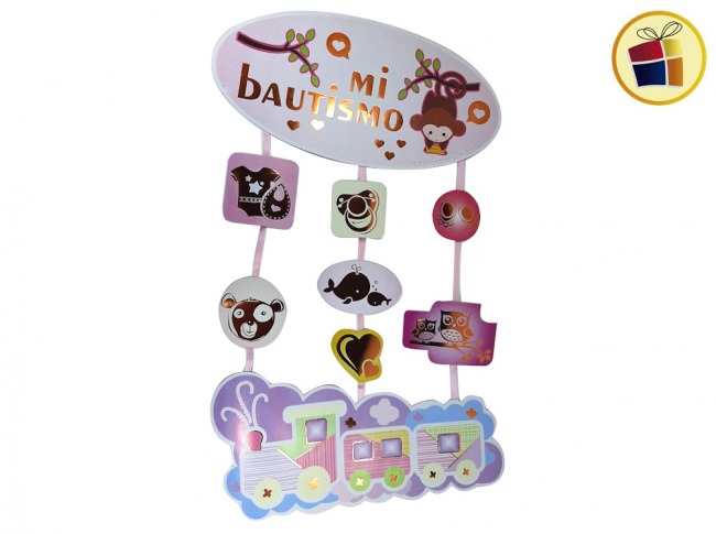 POSTER BAUTISMO TREN NENA X1 (655212) GOLD MUNDO