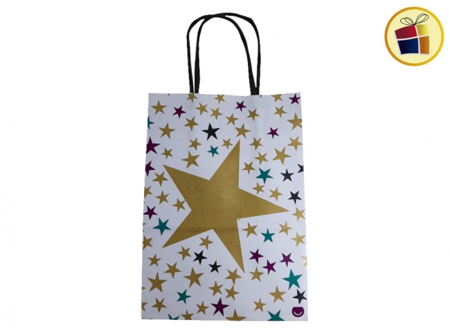 BOLSA ACUARIO CARTON 14X20 GOLD STARS (89765) PANA PACK