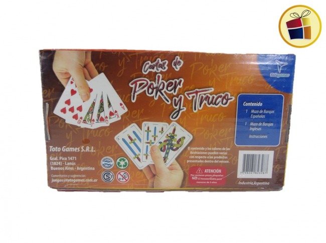 JUEGO DE MESA CLASICO TRUCO Y POKER 2X1 EN CAJA TOTO GAMES (JM2328/823287)