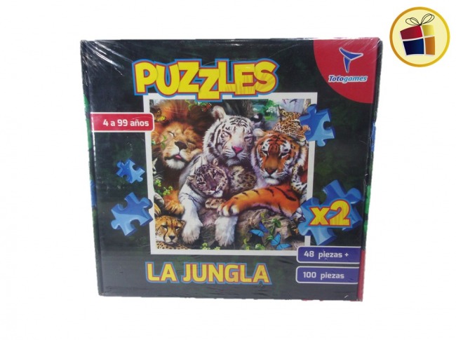JUEGO ROMPECABEZAS 48 Y 100 PZAS LA JUNGLA EN CAJA TOTO GAMES (JM2336/823362)
