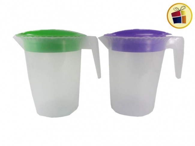 JARRA PLASTICA POO CON TAPA COLOR 2LT 18CM (136/620157)