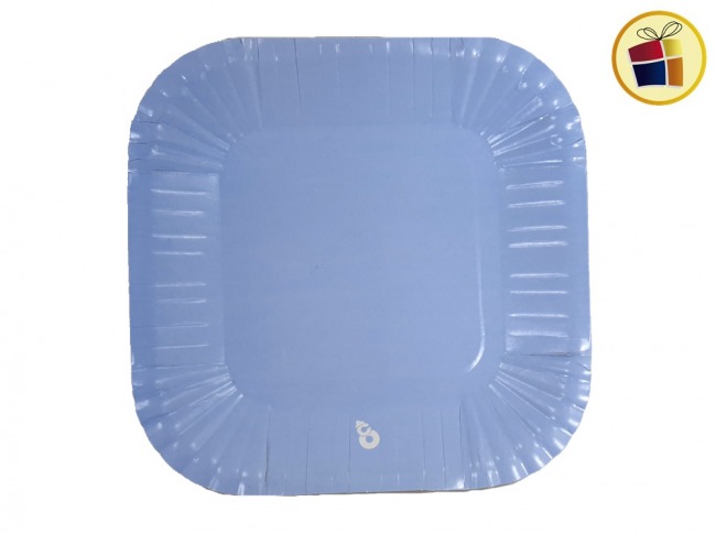 PLATO X8 UND CUADRADO CHICO PASTEL CELESTE (02165) OTERO