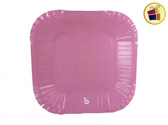 PLATO X8 UND CUADRADO CHICO PASTEL ROSA (02226) OTERO