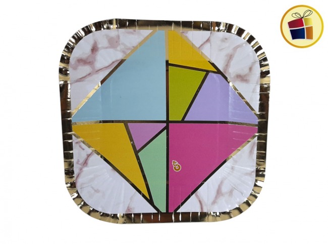 PLATO X8 STAMPA MARMOLADO MULTICOLOR (SMM501/02998) OTERO