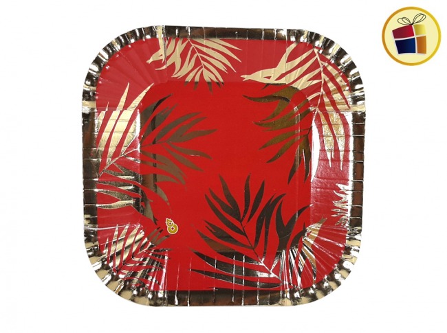 PLATO X8 HOJAS ROJO (SHR501/03032) OTERO