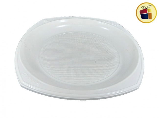 PLATO HONDO X10 BLANCO/NEGRO (18957) BANPLAST