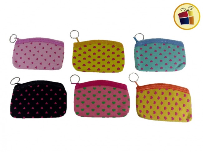 (OFERTA FINAL)MONEDERO CUERINA/TELA CORAZONES (CV) (30037)