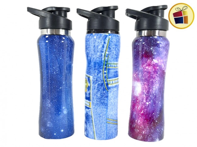 BOTELLA DEPORTIVA ACERO ESTAMPADA 26CM POKA (NS320160/NS320159/201594)