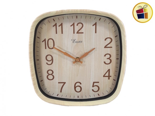 RELOJ PARED CUADRADO SIMIL MADERA CLARA 25X25CM POKA (CA4873/418651/069002)