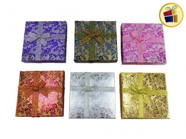 CAJA REGALO CUADRADA GRANDE SATINADA CON MOÑO (CV) (17201/35214)