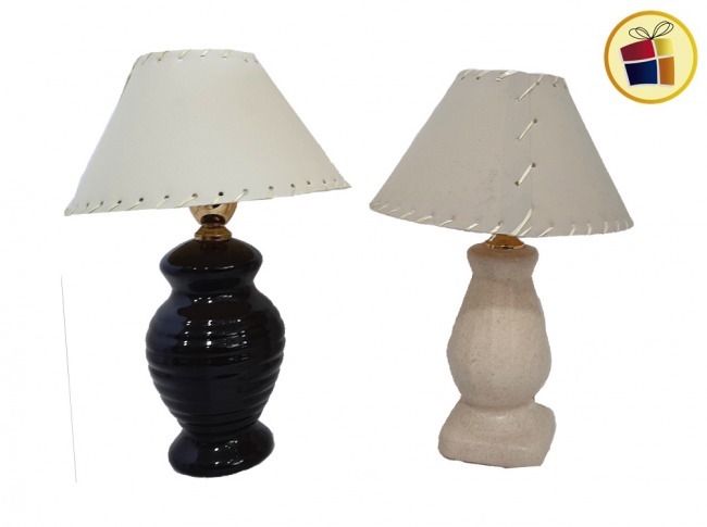 VELADOR  CERAMICA ESMALTADO CON PANTALLA  RM (439243)