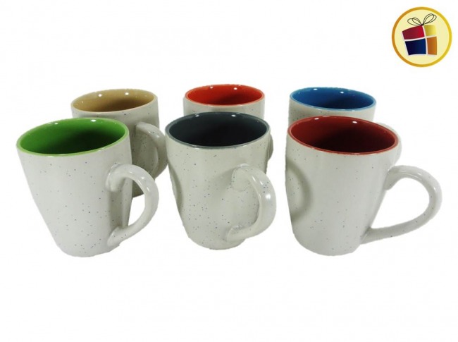 "P.C1.C2"JARRO MUG CONICO CERAMICA SALPICADO BICOLOR FLUSS (BLC254/180144)