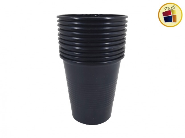 (P.R.G.C1.C2.F.B.RCIA)VASO GASEOSA NEGRO 180 CC X10 (7425/77425) PLASTICO SAN ANDRES 