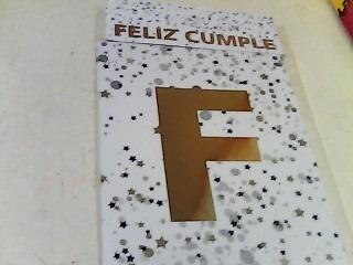 (P.ST.)BANDERIN FELIZ CUMPLE XL BLANCO CONFETI X1 (03348-67/06002) GOLD MUNDO 