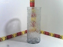 FLORERO DE VIDRIO CILINDRICO LABRADO 10X25.5CM (CH) (C-731-24-4/286982)