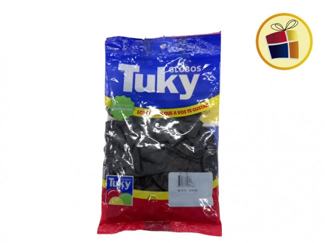 (P.VA.)GLOBO TUKY NEGRO  9" X50 UND (000434/6008/00868) DERPOL TUKY