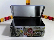 "OFERTA FINAL" LATA DECORADA PORTA TE RECT. 20X13CM (057959/DL1547)